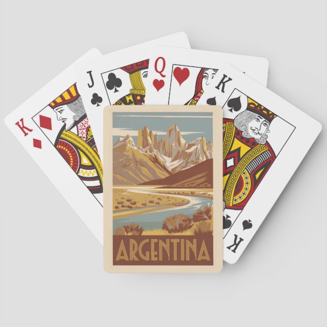Argentina Travel Art Vintage Poker Cards (Back)