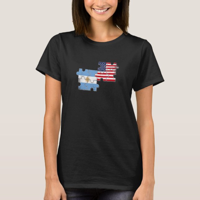 Argentina USA Home Country Argentinian American Fl T-Shirt (Front)