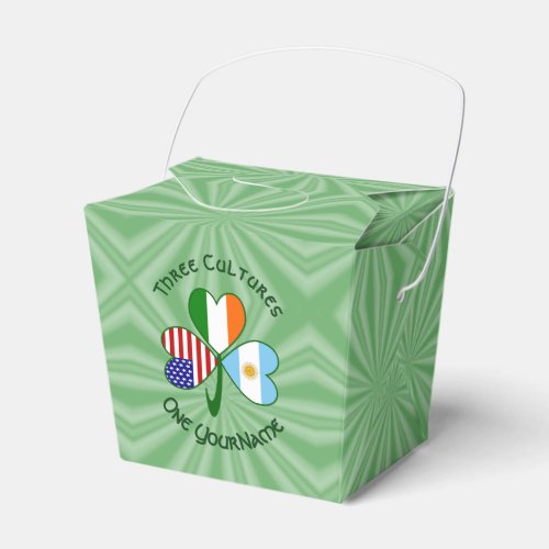 Argentina USA Ireland Flags Shamrock Personalized  Favor Boxes