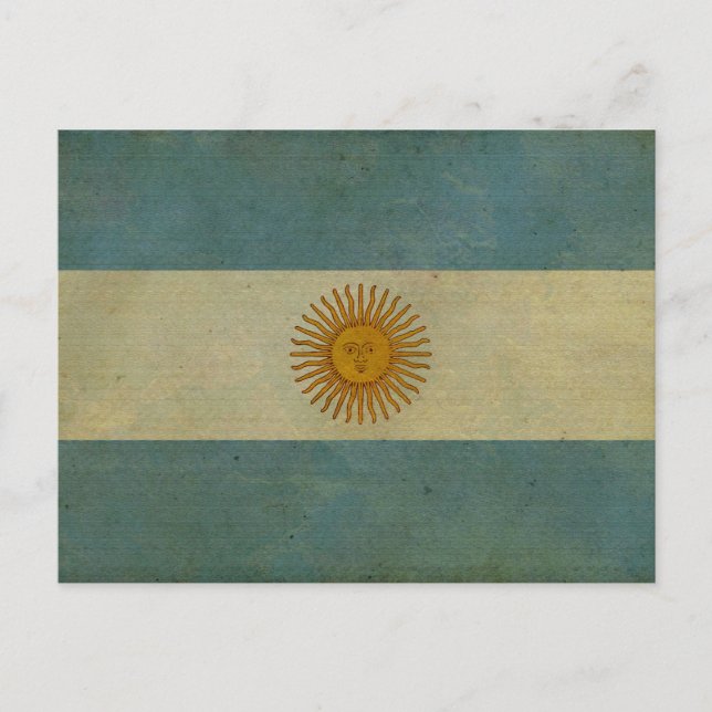Argentina Vintage aged retro Argentina flag Postcard (Front)