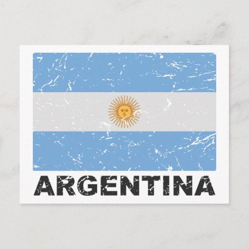 Argentina Vintage Flag Postcard