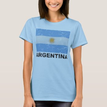 Argentina Vintage Flag T-shirt by allworldtees at Zazzle