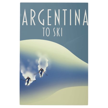 Argentina Vintage Style Ski Poster