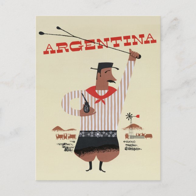 Argentina Vintage Travel Postcard (Front)