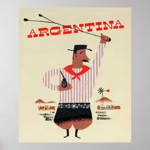 Argentina Vintage Travel Poster