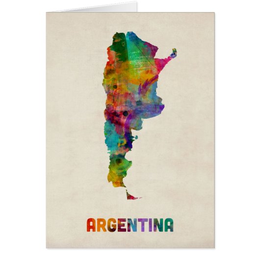 Argentina Watercolor Map Cards (Front)