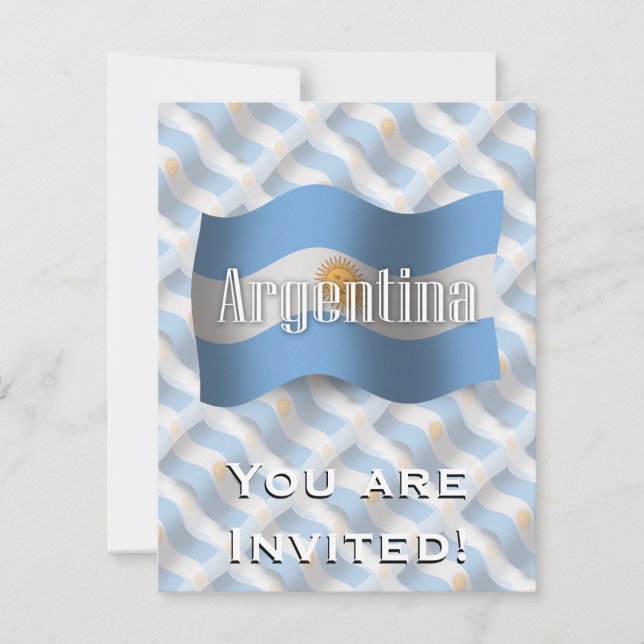 Argentina Waving Flag Invitation (Front)
