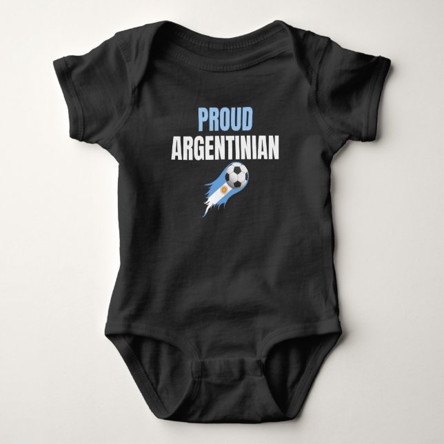 Argentina World Cup Champions 2022 Proud Baby Bodysuit (Front)