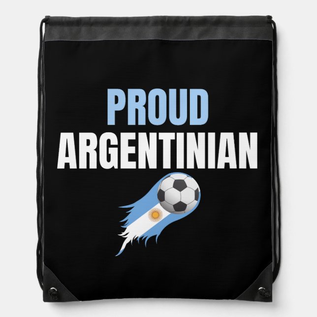 Argentina World Cup Champions 2022 Proud Drawstring Bag (Front)