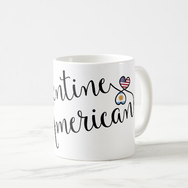 Argentine American Entwined Hearts Mug (Front Right)