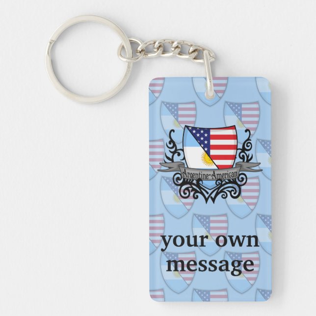 Argentine-American Shield Flag Keychain (Front)