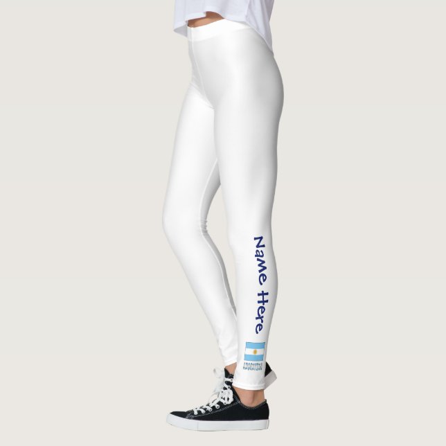 Argentine Argentina Flag Personalized Text  Leggings (Left)