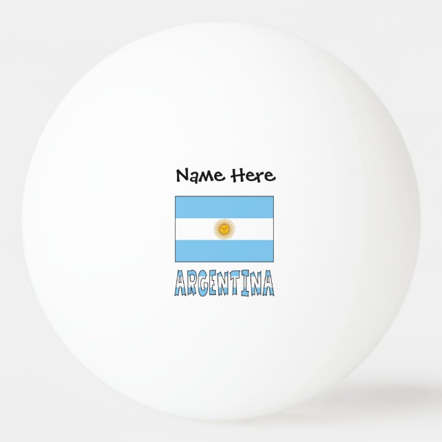 Argentine Argentina Flag Personalized Text  Ping Pong Ball (Front)