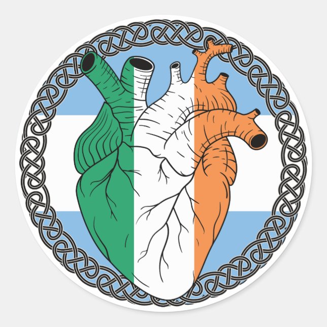 Argentine Argentina Irish Ireland Classic Round Sticker (Front)