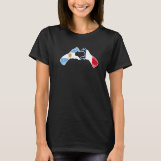 Argentine Croatia Flag Argentinian Croatian Heart T-Shirt