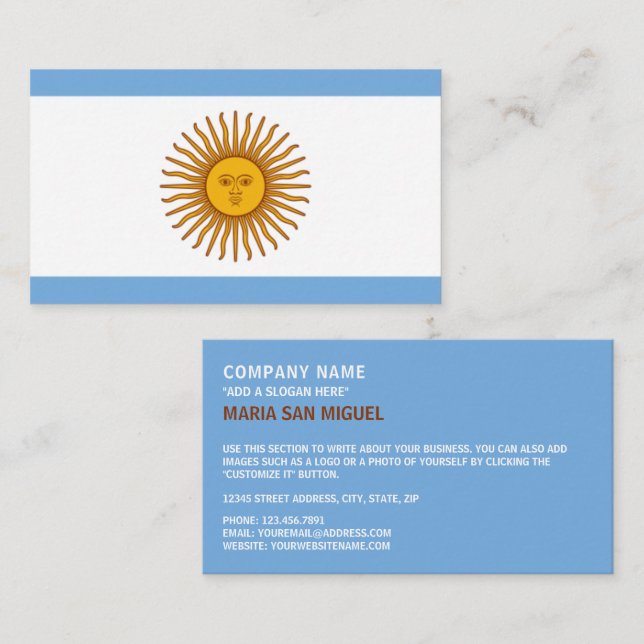 Argentine Flag, Flag of Argentina Business Card (Front/Back)