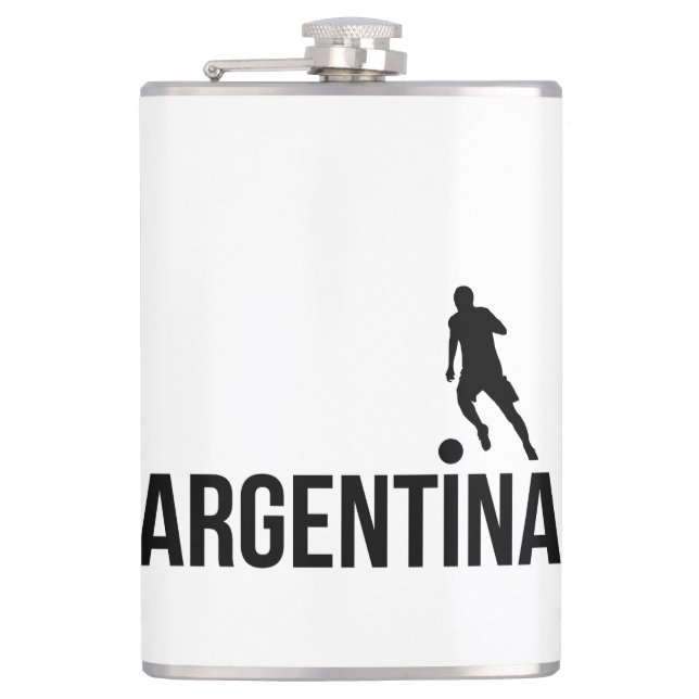 Argentine Flag soccer player uses dot as a ball   Flask (Front)