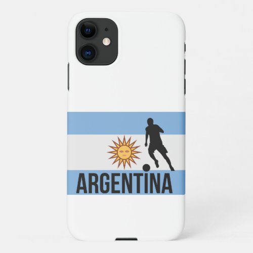 Argentine Flag soccer player uses dot as a ball iPhone 11 Case