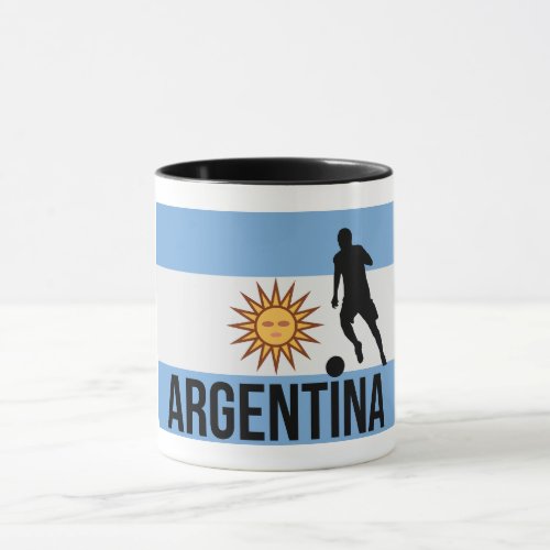 Argentine Flag soccer player uses dot as a ball Mug