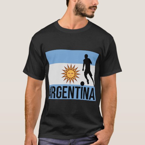 Argentine Flag soccer player uses dot as a ball  T T_Shirt