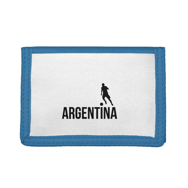 Argentine Flag soccer player uses dot as a ball    Trifold Wallet (Front)