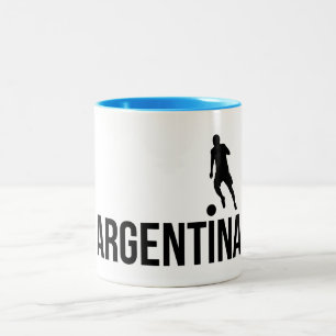 Argentine Flag soccer player uses dot as a ball Two-Tone Coffee Mug