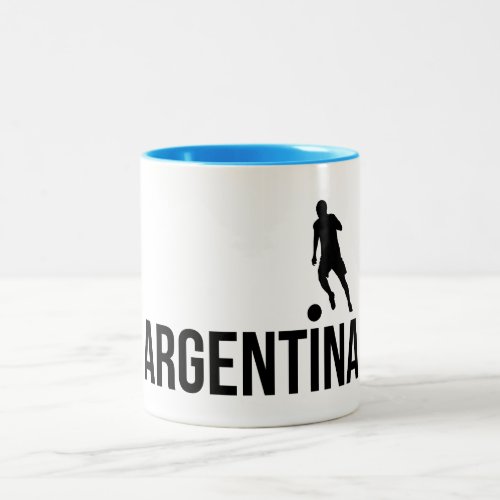 Argentine Flag soccer player uses dot as a ball Two_Tone Coffee Mug