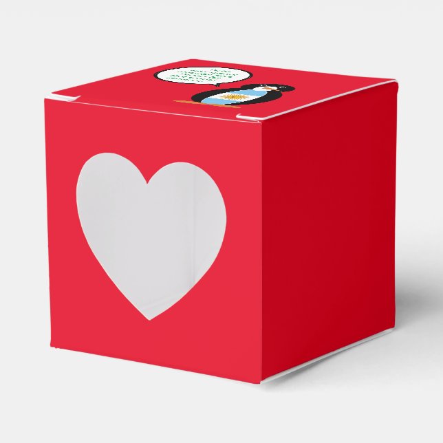 Argentine Flag Talking Ms Penguin  Favor Boxes (Front Side)