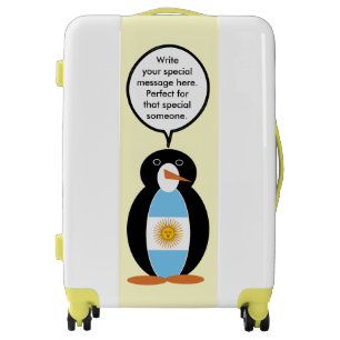 Argentine Flag Talking Ms Penguin Personalized Luggage