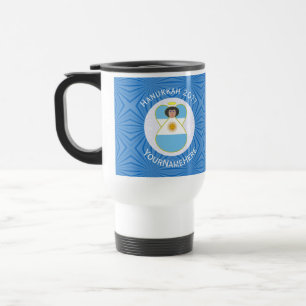 Argentine Hanukkah Angel Flag Personalized  Travel Mug