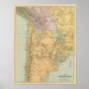 Argentine Republic, Chile, Paraguay, Uruguay Poster