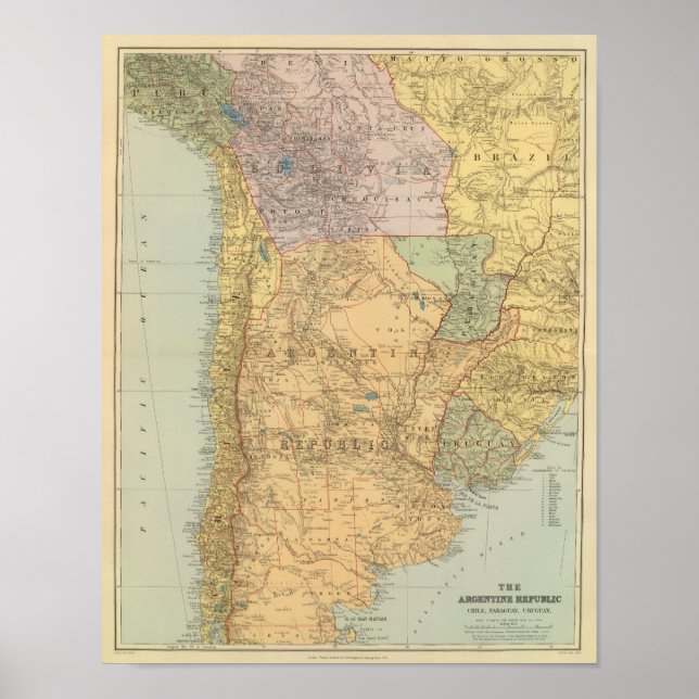 Argentine Republic, Chile, Paraguay, Uruguay Poster (Front)