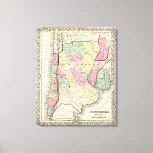 Argentine Republic, Chili, Uruguay & Paraguay Canvas Print
