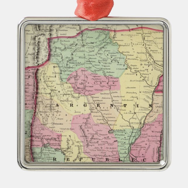 Argentine Republic, Chili, Uruguay & Paraguay Metal Ornament (Front)