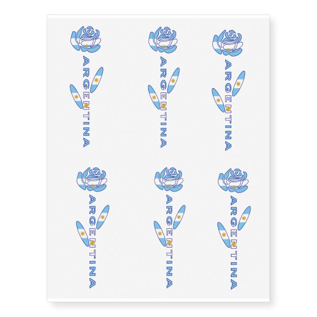 Argentine Rose Temporary Tattoos (Front)
