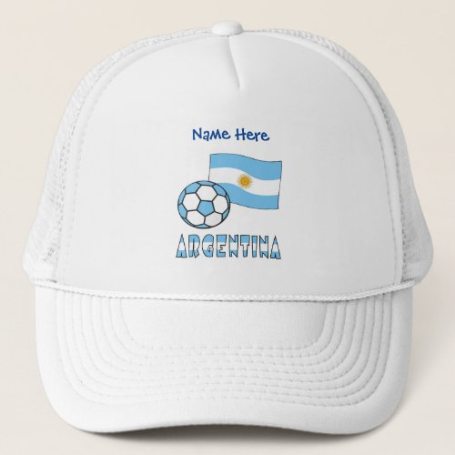 Argentine Soccer Ball and Flag Personalized  Trucker Hat
