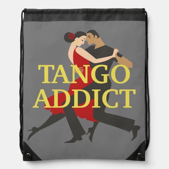 Argentine Tango Addict Dance Couple Drawstring Bag (Front)