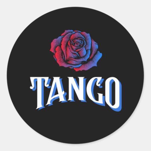Argentine Tango Blue and Red Rose Classic Round Sticker
