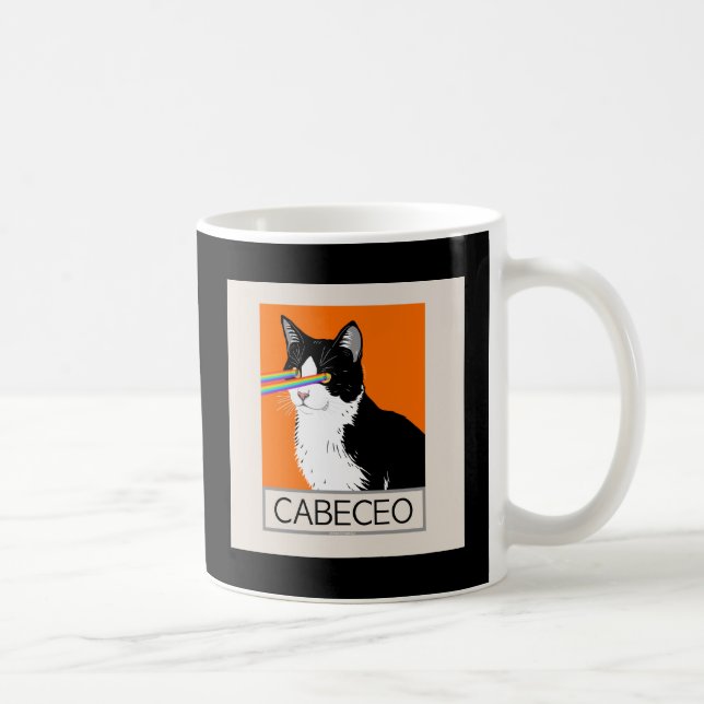 Argentine Tango Cabeceo Cat with Laser Eyes Coffee Mug (Right)