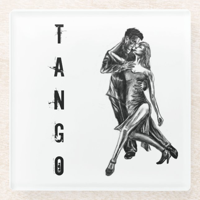Argentine Tango dance art - Glass Coaster (Front)