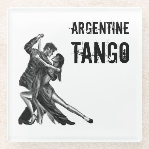 Argentine tango dance art _ glass coaster