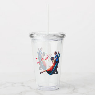 Argentine Tango Dance Passion Couple Art Acrylic Tumbler