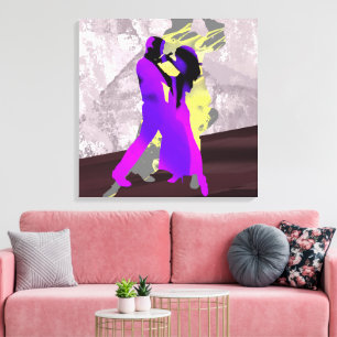 Argentine tango dancers canvas print