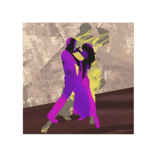 Argentine tango dancers wood wall art