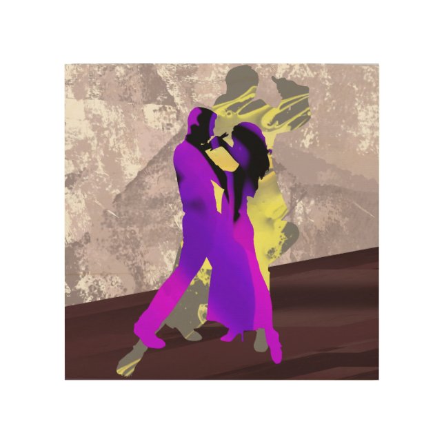 Argentine tango dancers wood wall art (Front)