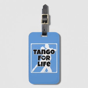 Argentine Tango for Life Blue and White Luggage Tag