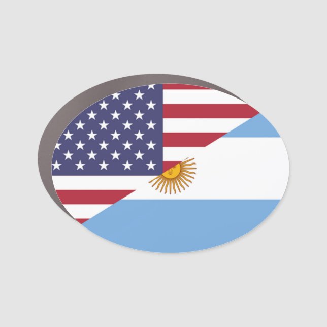 Argentine United States Flag Car Magnet (Front)