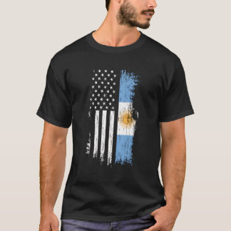 Argentinian American Flag T Shirt Argentina Usa Sh