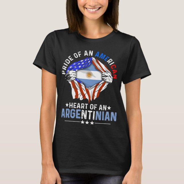 Argentinian American Foreign Argentina Flag T-Shirt (Front)
