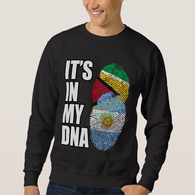 Argentinian And Guyanese Mix DNA Flag Heritage Sweatshirt (Front)